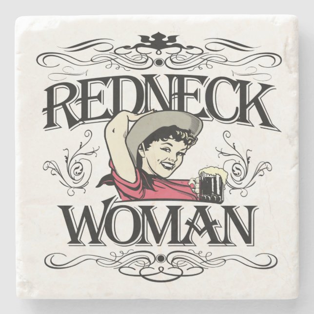 Redneckkvinna Underlägg Sten (Framsidan)
