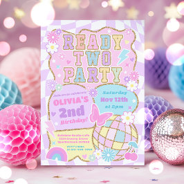 Redo 2 Party Groovy Preppy Varsity 2:a födelsedage Inbjudningar