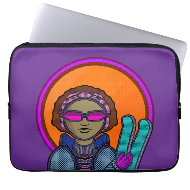 Redo att åka skidor laptop fodral (Framsidan)