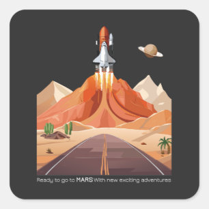 Redo att åka till Mars Fyrkantigt Klistermärke