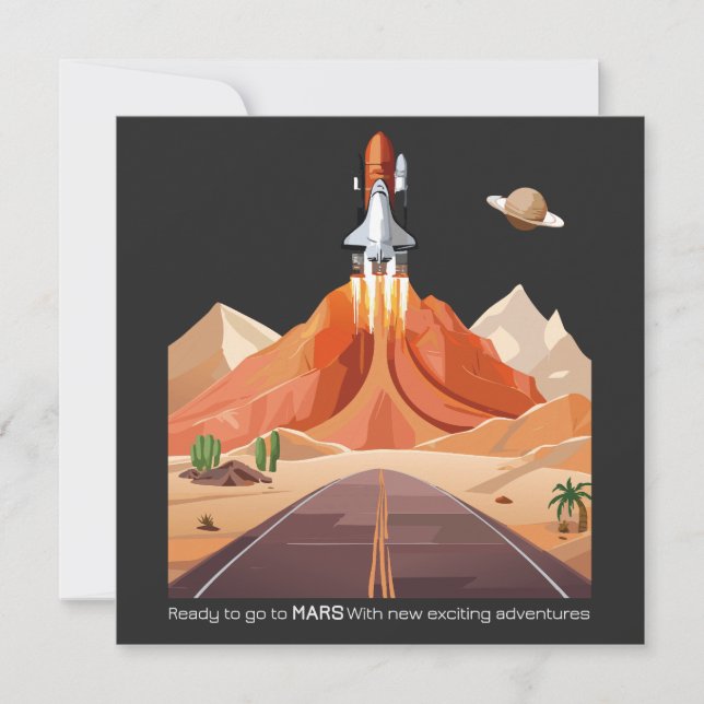Redo att åka till Mars Julkort (Framsida)