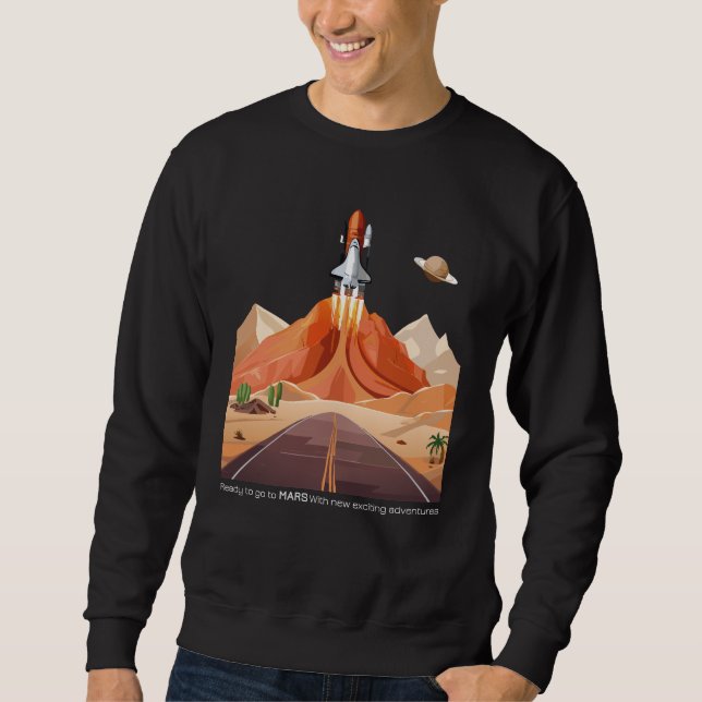 Redo att åka till Mars Lång Ärmad Tröja (Framsida)