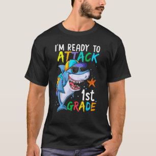 Redo att attackera första Klass-haj Back to school T Shirt