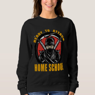 Redo att attackera Home School Ninja Warrior Funny T Shirt