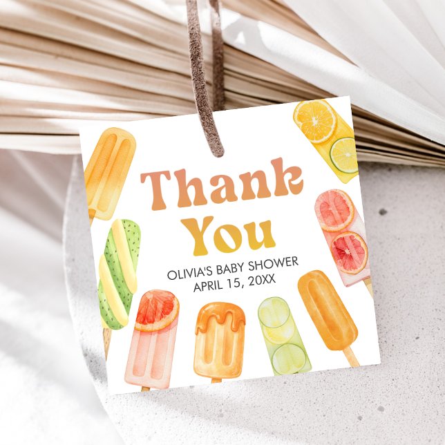 Redo att explodera Pinnstång Baby Shower Gåvor Etiketter (Popsicle Summer Baby Shower Favor Tags)