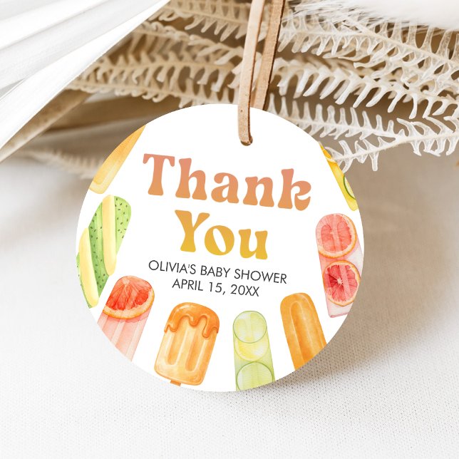 Redo att explodera Pinnstubb Baby Shower Gåvor Etiketter (Popsicle Summer Baby Shower Favor Tags)
