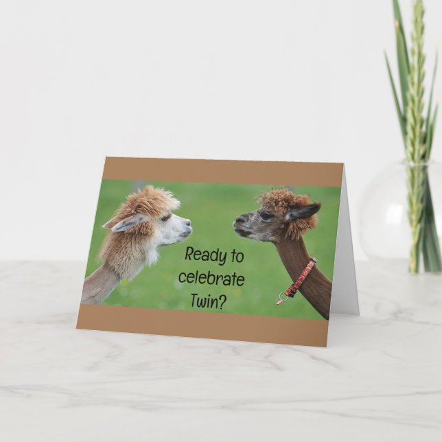 REDO ATT "FIRA" MIN TWIN-Födelsedag Kort (Framsida)