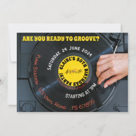 Redo att Groove Retro Musik Vinyl 60-tal 70-tal Inbjudningar