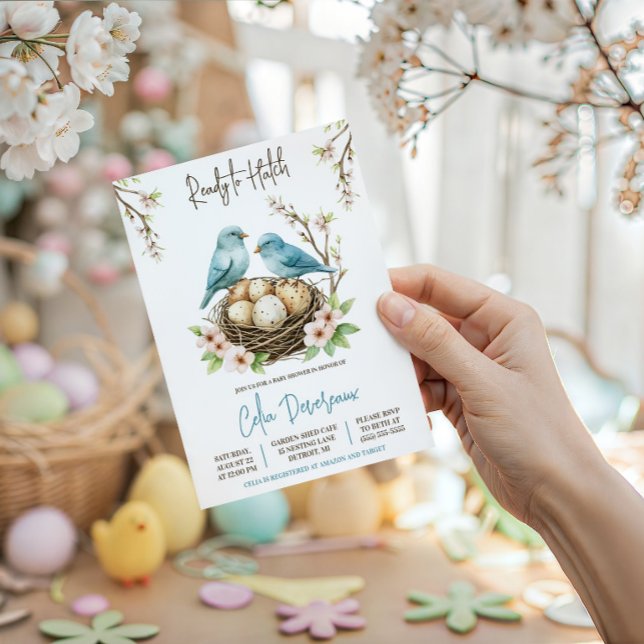 Redo att kläckas! Söt fågelbaby-babyshower Inbjudningar (Skapare uppladdad)