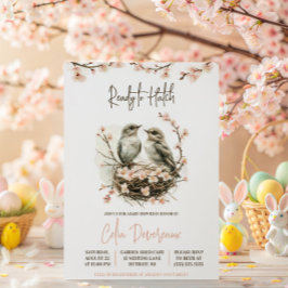 Redo att kläckas! Söt fågelbaby shower Inbjudningar