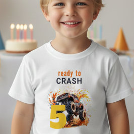 Redo att krascha monster truck födelsedag t shirt