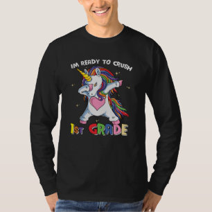 Redo att Krossa 1:a Klass Söt Enhörning Skolbarn T Shirt