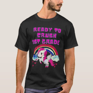 Redo att krossa 1st Klass. Dabbing Unicorn. Tillba T Shirt