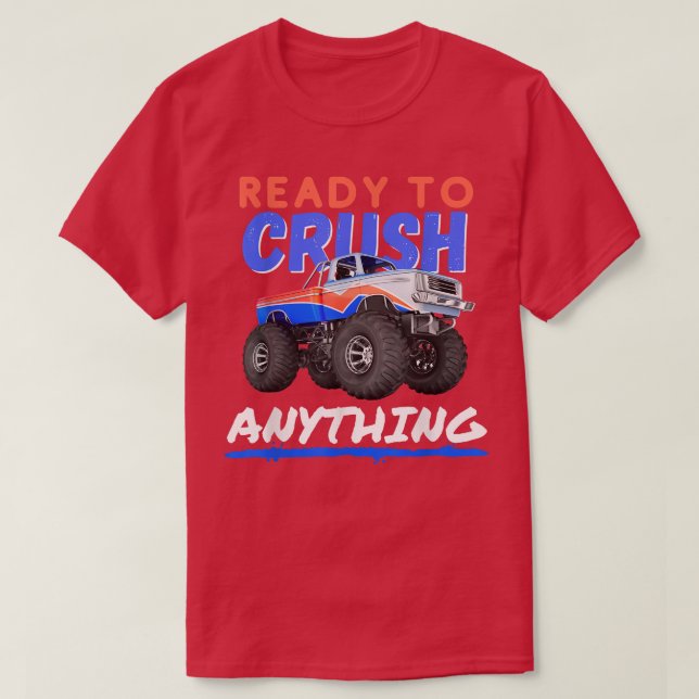 Redo att krossa allt sött barn monster lastbil Te T Shirt (Design framsida)
