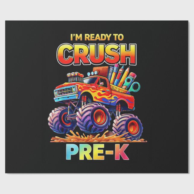 Redo att Krossa Förskola Monstertruck Tillbaka til Presentpapper (Platt)