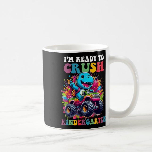 Redo att krossa förskole dinosaurie lastbilsdesign kaffemugg (Höger)