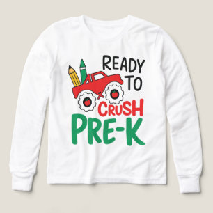Redo att krossa förskolepojkar tillbaka till skola t shirt