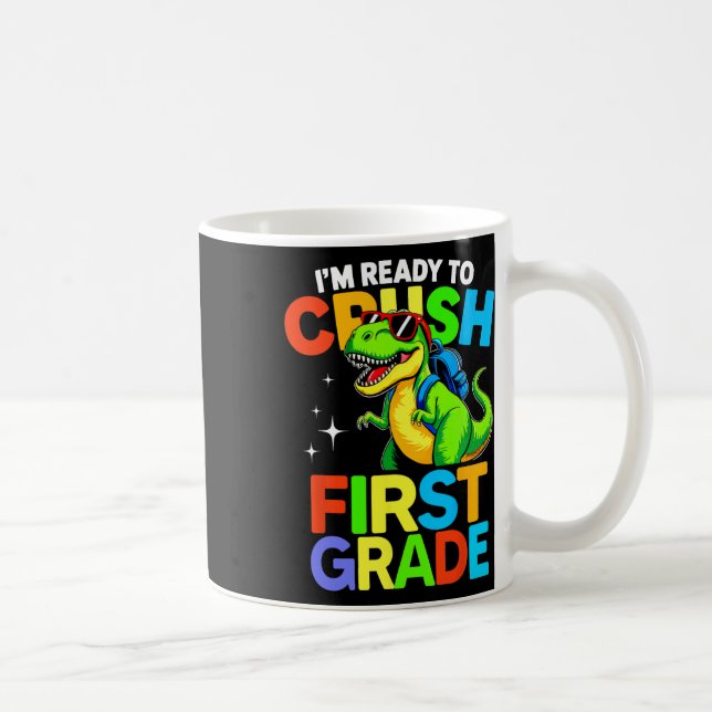 Redo att krossa första klass första skoldagen Dino Kaffemugg (Höger)