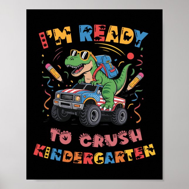 Redo att krossa Kindergarten Monster Truck Pojkar  Poster (Framsidan)