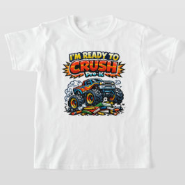 Redo att Krossa Pre-K Monstertruck Åter till Skola T Shirt