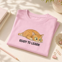 Redo att lära sig rolig orange katt tjej skola