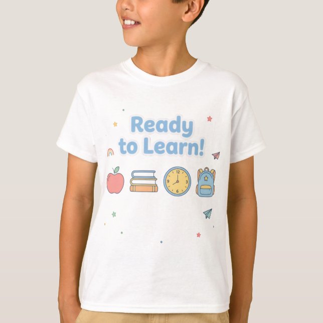 Redo att lära sig – Söt minimal back-to-school för T Shirt (Framsida)