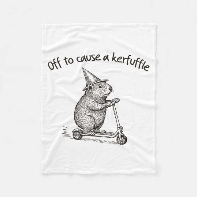 Redo att Orsaka en Uppståndelse Rolig Hamster Scoo Fleecefilt (Framsidan)