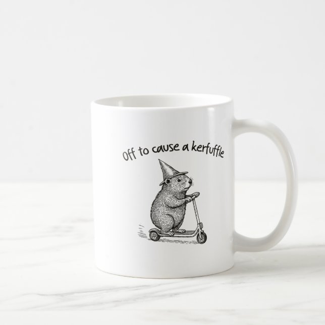 Redo att Orsaka en Uppståndelse Rolig Hamster Scoo Kaffemugg (Höger)