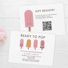Redo att Poppa Baby Shower QR Code Registry Popsic Inbjudningar