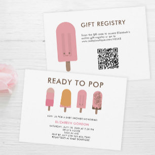 Redo att Poppa Baby Shower QR Code Registry Popsic Inbjudningar
