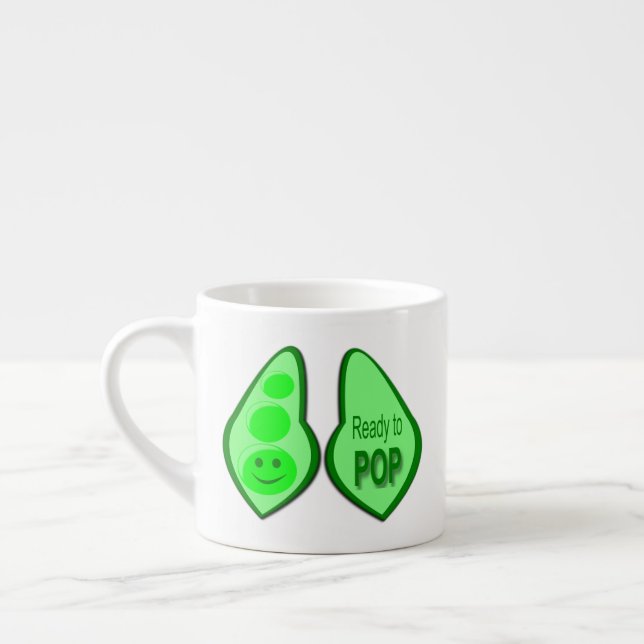 Redo att poppa Gravid grön ärt Espressomugg (Vänster)