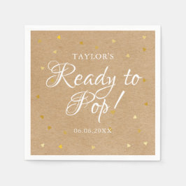 Redo att Poppa Guldhjärtan Konfetti Baby Shower Pappersservett