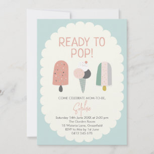 Redo att Poppa Popsicle Baby Shower Inbjudan Mint