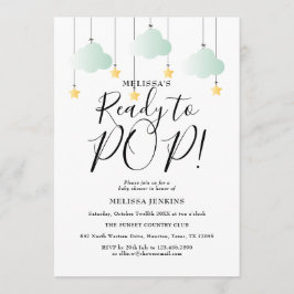 Redo att poppa Twinkle Twinkle Neutral Baby Shower Inbjudningar