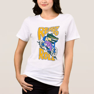 Redo att Rulla Rolig Retro Cykling T Shirt