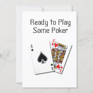 "REDO ATT SPELA NÅGRA POKER"-KORT INBJUDNINGAR