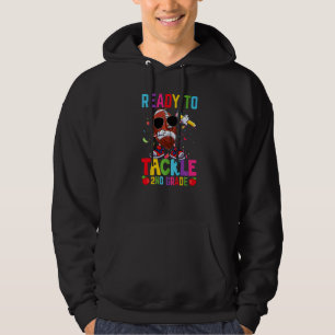 Redo att Tackla 2:a Klass Dabbing Fotboll Första D Hoodie