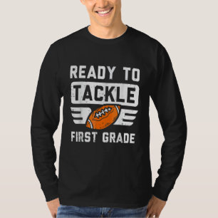 Redo att Tackla Första Klassens Fotboll Första Sko T Shirt
