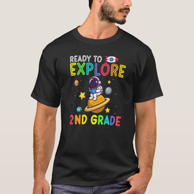 Redo att utforska 2:a klass astronaut tillbaka til t shirt (Framsida)