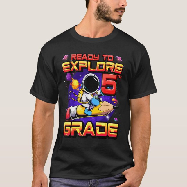 Redo att utforska 5:e klass astronaut tillbaka til t shirt (Framsida)