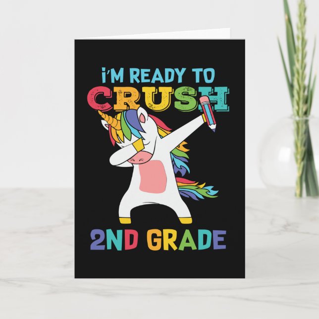 Redo Crush 2:a Klass Back School Unicorn Dabbing Kort (Framsida)