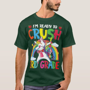 Redo Crush 3rd Klass Dabbing Unicorn tillbaka till T Shirt