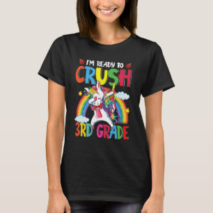 Redo Crush 3rd Klass Dabbing Unicorn tillbaka till T Shirt