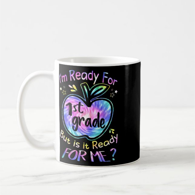 Redo För 1:a Klass Tie Dye Tillbaka Till Skolan He Kaffemugg (Vänster)