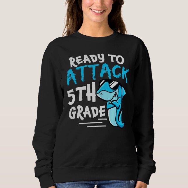 Redo För 5:e Klass Skol Fisk Grafisk Plus Storlek T Shirt (Framsida)