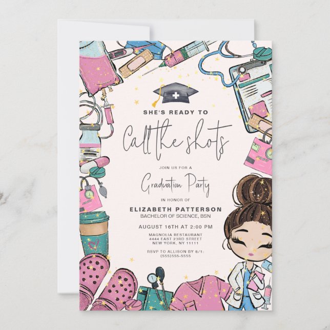 Redo för anrop till Studentfesten för sjukskötersk Inbjudningar (Framsida)