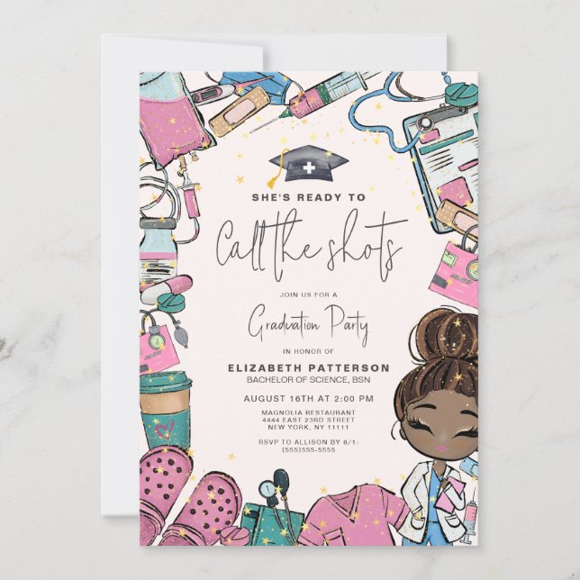 Redo för anrop till Studentfesten för sjukskötersk Inbjudningar (Framsida)