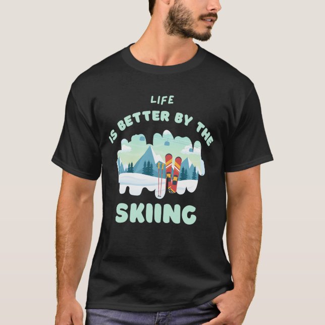 Redo för apres-del t-shirt för skidälskare (Framsida)