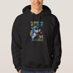 Redo för att angripa Klass 1:a Shark Back to schoo Hoodie