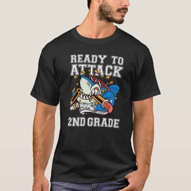 Redo för att attackera andra Klass-ankarhaj tillba T Shirt (Framsida)